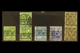 BIZONE 1948 INVERTED OVERPRINTS Very Fine Used Group, Includes 10pf Single & Pair Michel 39 I, 20pf Michel 43 I, 50pf Mi - Altri & Non Classificati