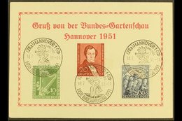 1950 Philharmonic Complete Set And 1951 20pf Lortzing (Michel 72/74) Superb Used On Special 1951 Hanover Garden Show Pos - Sonstige & Ohne Zuordnung