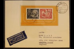 1950 DEBRIA Exhibition Miniature Sheet (Michel Block 7, SG MSE29a), Fine Used On Cover Addressed To England And Cancelle - Sonstige & Ohne Zuordnung