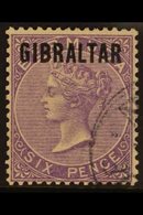 1886 Bermuda Opt'd "GIBRALTAR" 6d Deep Lilac, SG 6, Very Fine Used For More Images, Please Visit Http://www.sandafayre.c - Gibraltar