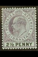 1903 2½d Dull Purple And Black On Blue With Large "2" In "½" Variety, SG 49a, Mint, Tiny Hinge Thin. For More Images, Pl - Gibraltar