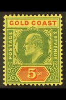 1907-13 5s Green & Red/yellow, SG 68, Very Fine Mint For More Images, Please Visit Http://www.sandafayre.com/itemdetails - Côte D'Or (...-1957)