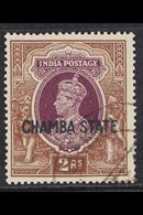 CHAMBA 1938 2r Purple & Brown Overprint, SG 95, Fine Cds Used With "Chamba" Cds Cancel, Very Fresh & Scarce. For More Im - Other & Unclassified