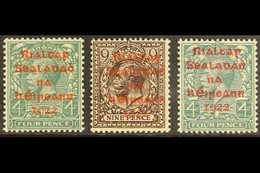 1922 Dollard Red Overprint 4d And 9d, Carmine Overprint 4d, SG 6b/c And 8b, Fine Never Hinged Mint. (3 Stamps) For More  - Altri & Non Classificati