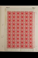 POSTAGE DUE 1941 1d Carmine, Hib, PD6, SG D6, COMPLETE SHEET OF 60, Showing Varieties R1/6 Bulge, 4/4 Break, 7/2 & 7/4 F - Other & Unclassified