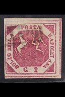 NAPLES 1859 - 61 2gr Carmine Lilac, Type II, POSTAL FORGERY, Sass. F2a, Very Fine Used. For More Images, Please Visit Ht - Unclassified