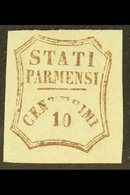 PARMA 1859 10c Brown Provisional Govt, Sass 14, Very Fine Mint Og. Lovely Stamp. For More Images, Please Visit Http://ww - Sin Clasificación