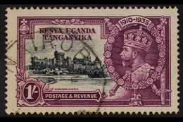 1935 SILVER JUBILEE VARIETY 1s Slate & Purple "LINE THROUGH '0' OF 1910" Variety, SG 127L, Fine Cds Used For More Images - Vide