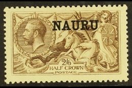 1916-23 2s6d Chocolate Brown "Seahorse" Bradbury Printing, SG 2, Very Fine Mint. For More Images, Please Visit Http://ww - Nauru