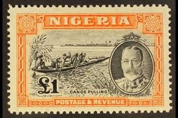 1936 £1 Black & Orange Pictorial, SG 45, Very Fine Mint, Very Fresh. For More Images, Please Visit Http://www.sandafayre - Nigeria (...-1960)