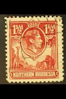 1938 KGVI Definitive 1½d Carmine-red With "Tick Bird" Flaw, SG 29b, Fine Used, The Variety Clearly Visible. For More Ima - Northern Rhodesia (...-1963)