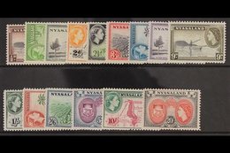 1953-54 Complete Definitive Set, SG 173/187, Fine Never Hinged Mint. (15 Stamps) For More Images, Please Visit Http://ww - Nyassaland (1907-1953)