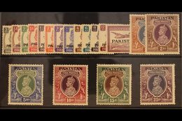 1947 KGVI Definitives Complete Set, SG 1/19, Never Hinged Mint. Fresh And Attractive! (19 Stamps) For More Images, Pleas - Pakistan