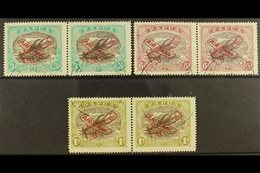 1930 Air Set, Ash Printing, SG 118-120, Each In A Horizontal Pair With One In Each Showing RIFT IN CLOUD, Fine Cds Used. - Papua New Guinea