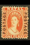 NATAL 1870-73 1d Bright Red With "POSTAGE" Overprinted Vertically, SG 60, Very Fine Mint, Lovely Fresh Colour. For More  - Non Classés