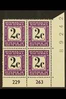 POSTAGE DUE 1971 2c Black & Deep Reddish Violet, Perf.14, Cylinder Block Of 4, SG D71, Never Hinged Mint. For More Image - Unclassified