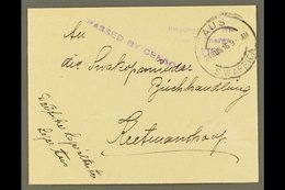 1916 (24 Jun) Stampless Env To Keetmanshoop With "Prisoner Of War / Free Of Charge / AUS" Three Line Violet Cachet And " - Zuidwest-Afrika (1923-1990)