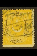 1868-70 1pi Yellow Perf 13¼ PRINTED BOTH SIDES, NO OVERPRINT AT BACK Variety (SG 37c, Isfila 48 BE059, Michel 15 A Var), - Other & Unclassified