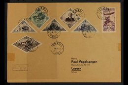 1937 (March 6th) Large Registered Cover To Lucerne Switzerland From Kizil Bearing Partial 1936 Anniversary Of Independen - Tuva