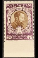 1946 1L Sepia & Purple "St Cajetan Of Thiene" IMPERF AT BASE VARIETY, Sass 114e, Never Hinged Mint For More Images, Plea - Other & Unclassified