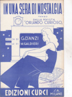 IN UNA SERA DI NOSTALGIA DALLA RIVISTA ORLANDO CURIOSO EDIZIONI CURCI S.A. MILANO  AUTENTICA 100% - Compositori Di Musica Di Cinema