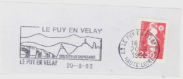 FRANCE. FRAGMENT POSTMARK LE PUY EN VELAY. 1992. BRIDGE. FLAMME - Sonstige & Ohne Zuordnung