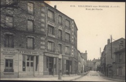 CPA Villiers Sur Marne Seine Et Oise Rue De Paris A Lavaux Géomètre Pharmacie FM Ambulant Ferté Gaucher à Paris 18 7 16 - Villiers Sur Marne