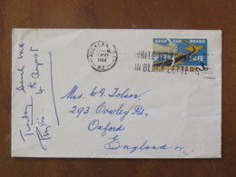 New Zealand 1964 Cover Auckland To England - Road Safety - Storia Postale