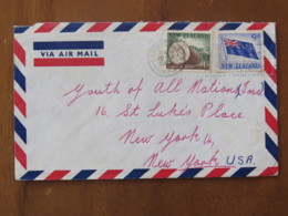 New Zealand 1962 Cover Christchurch To USA - Flag - Timber Industry - Covers & Documents