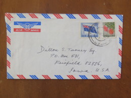 New Zealand 1967 Cover Palmerston To USA - Flowers - Flag - Brieven En Documenten