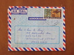 New Zealand 1969 Aerogramme To England - Wood Industry - Ngauruhoe Volcano View Inside - Storia Postale