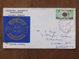 New Zealand 1971 FDC Cover Pepone To England - Music Rotary Emblem - Women Institute - Covers & Documents