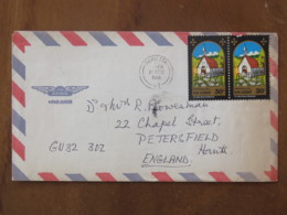 New Zealand 1981 Cover Hamilton To England - Christmas Church - Cartas & Documentos