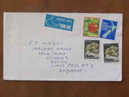 New Zealand 1984 Cover To England - Apple - Minerals - Map - Kiwi Label - Briefe U. Dokumente