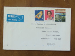 New Zealand 1985 Cover To England - Queen - Bridge - Minerals - Kiwi Label - Storia Postale