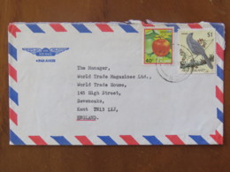 New Zealand 1987 Cover To England - Bird - Apple - Lettres & Documents