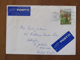 New Zealand 1995 Cover To England - Golf (stamp Damaged) - Briefe U. Dokumente