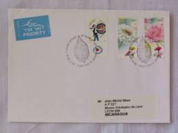 Israel 2013 FDC (?) Cover To Nicaragua - Flowers - Archery - Storia Postale