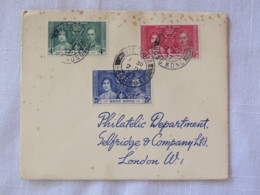 Hong Kong 1937 Cover To London - Coronation (Scott 151-153 = 8.50 $) - Covers & Documents