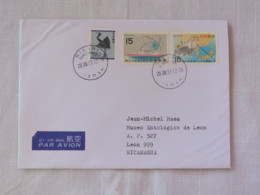 Japan 2013 Cover To Nicaragua - Crane - Ship - Atom - Map - Cartas & Documentos