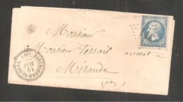 Lettre De   BARCELONNE DU GERS     GC  Sur   20c Empire  1866 - 1849-1876: Klassieke Periode