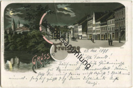 Freising - Nachtkarte - Verlag J. G. Wölfle Freising - Gel. 1898 - Freising