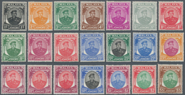 Malaiische Staaten - Johor: 1949/1955, Sultan Sir Ibrahim Definitives Complete Set Of 21, Mint Light - Johore