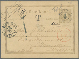 Niederländisch-Indien: 1883, Postal Stationery Card 5 On 12½c. Used From Kota-Radja To Brussels, Bel - India Holandeses