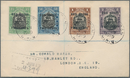 Nordborneo: 1918 RED CROSS 2c. On 25c., 2c. On 50c., 2c. On $1 And 2c. On $2 Used On Philatelic Regi - Nordborneo (...-1963)