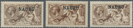 Nauru: 1916, Seahorses 2s.6d. With Black Opt. 'NAURU' In Three Different Shades, Mint Hinged, SG. £ - Nauru