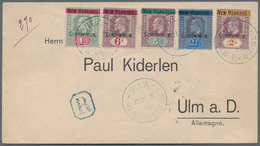 Neue Hebriden: 1910 (8.10.), Registered Cover Bearing Five Different Optd. Definitives Of Fiji (type - Other & Unclassified