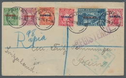 Samoa: 1916, Registered And Censored Letter To Bern, Switzerland, Bearing Overprint Series 1/2d To 1 - Samoa