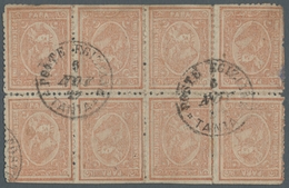 Ägypten: 1874-75, 5 Pa Brown Vertical Block Of Eight Containing Four Tete-beche Vertical Pairs, Vert - 1866-1914 Khedivate Of Egypt