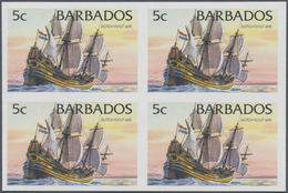 Barbados: 1994/1999. IMPERFORATE Block Of 4 (type I Without Year) For The 5c Value Of The Definitive - Barbades (1966-...)